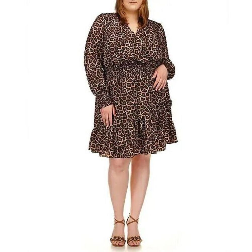 NEW MICHAEL Michael Kors Women's Plus 3X Julia Smocked-Waist Dress NWT $165